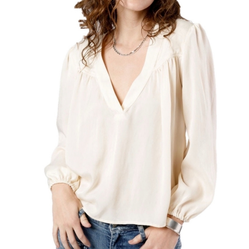 NWT Band Of The Free Cash Ivory Long Sleeve Blouse Top Small